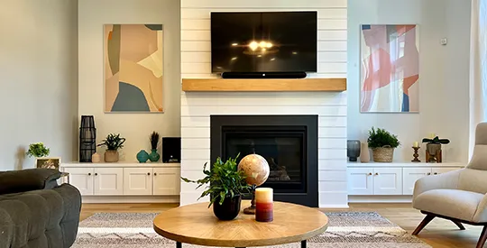 Living room with modern decoration and stunning home styling.